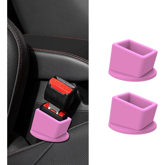 RIONIMA 2PCS Car Seat Belt Buckle Holder,Silicone Vehicle Rear & Front Seatbelt Buckle Booster for Easy Access,Auto Seatbelt Fixer to Make Buckling Upright Positioning,Universal for Most Cars