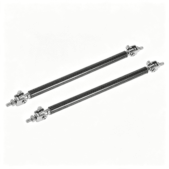 RIONIMA 2Pcs 11"-13" Car Adjustable Front Bumper Lip Splitter Strut Tie Rod Bar Universal Black Carbon Fiber Pattern Long-Lasting Bumper Holder