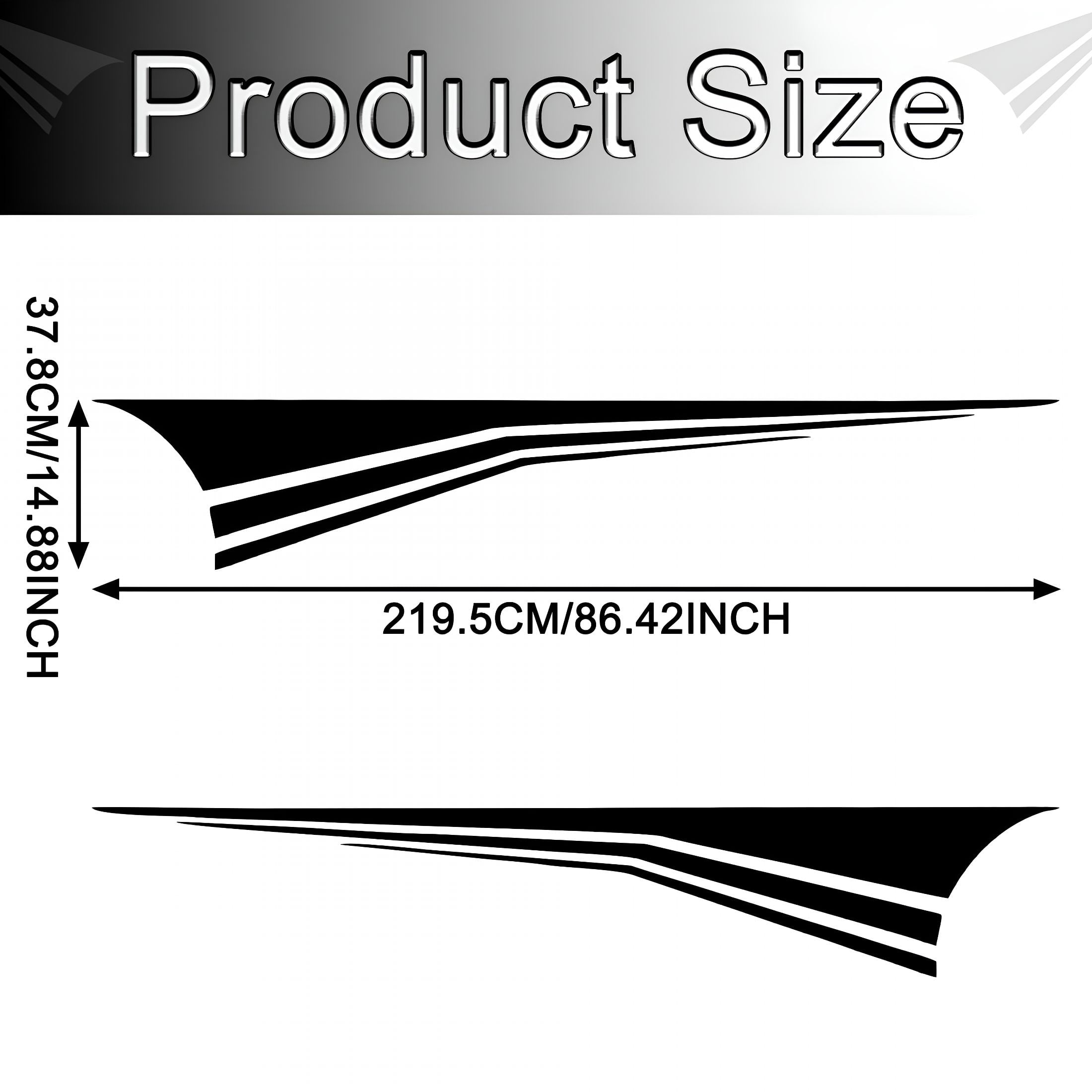 Strip Sticker RIONIMA 2Pcs 70'' Sports Racing Stripe Sticker for Car Body Door Side ...