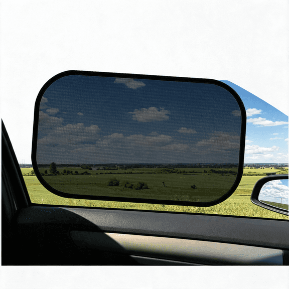 RIONIMA 2Pcs Car Window Shades,21"14" Side Window Screens Sun Shade Blocker for Your Child,Universal Glare Shield and Uv Rays Protection Car Accessories Cling Window Cover (Transparent)