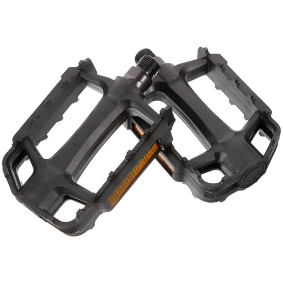 RIONIMA 2Pcs Flat Bike Pedals Carbon Steel Replacement for Road and Mountain Bikes Black Bicycle Pedals