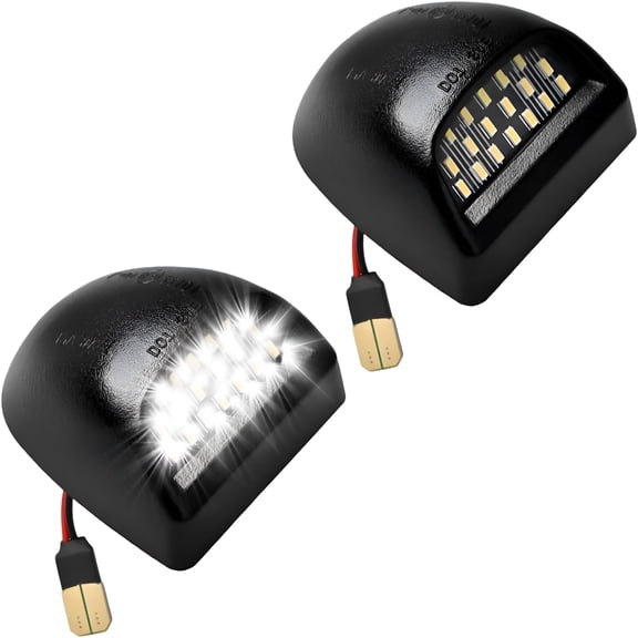 RIONIMA 2Pcs LED License Plate Light Assembly, 6000K Car Tag Lamp Replacement, Waterproof Rear Plate Tag Light