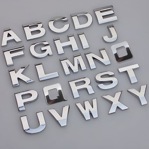 RIONIMA 3D Chrome Car Emblem Sticker Alphabet Letter Number Symbol Badge Decal Car Decals
