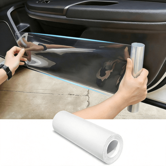 RIONIMA 5.9"*200"Car Door Protector,Universal Ppf Film Tape for Dog Scratch Door Protector,Dirty Shoes Kicked,Vehicle Interior,With Installation Tool(Clear)