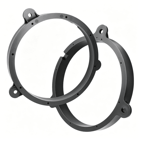 RIONIMA 6.5 Solid Speaker Adapter Rear Door Mounting Bracket | 6 1/2 Plastic Speaker Ring Spacer Gasket Install Kit
