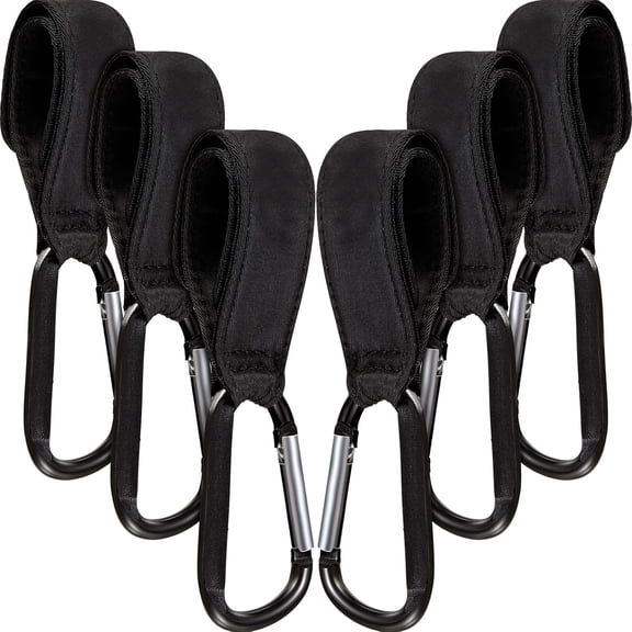 RIONIMA 6 Pack Baby Stroller Hooks for Bags Non-Slip Stroller Clips for Hanging Diaper Bags Adjustable Carabiner Clips,Universal Hooks Accessories for Bike,Wheelchair Walkers,Scooter Or Shopping