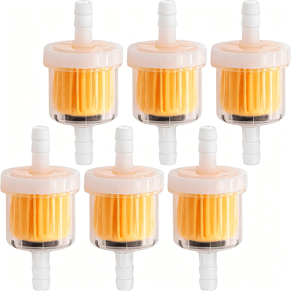 RIONIMA 6 Pcs 1/4 Inch Inline Fuel Filter with Magnet, Universal Gas Filter for Small Engine, Lawn Mower, Generator, Motorcycle