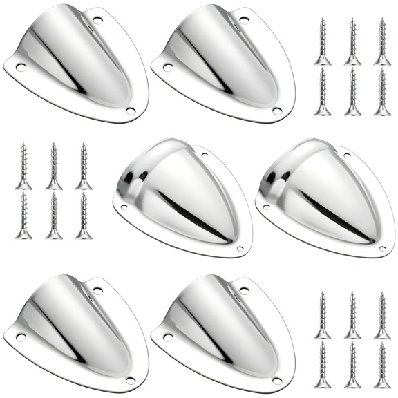 RIONIMA 6 Pcs Stainless Steel Wire Cable Hole Ventilator Cover Kit Clam Shell Vent for Marine Boat Yacht Outdoor Equipment Openings Storage Cabinets, Stainless Steel marine wire cover