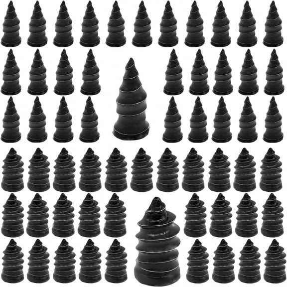 RIONIMA 60PCS Tire Repair Rubber Nail, Vacuum Tire Repair Kits Spiral Rubber Nails, Tire Screw Plug Fast Tool Self Service Tire Repair Nail for car, Motorcycle, Truck, Tractor Tire Puncture Repair