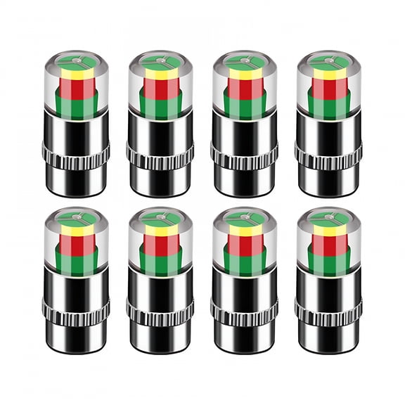 RIONIMA 8 Pcs Tire Pressure Monitor Valve Stem Caps - 36 Psi 3-Color Air Alert for Cars,Trucks & Suvs - Tire Stem Valve Caps