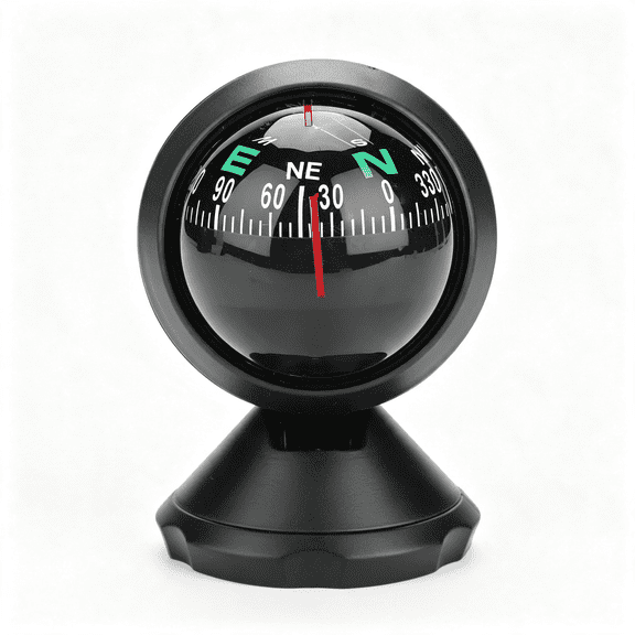 RIONIMA Black Adjustable Ball Night Compass Boat Dash Mount,Adjustable Dash Car for Car Marine Boat Ship As Boat Compass Marine Dash Mount