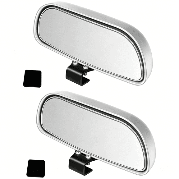 RIONIMA Blind Spot Mirror,Wide Angle Hd Glass Rearview Mirror Adjustable Universal for Cars Suv and Trucks,5.7Inch*2.5Inch,Silver