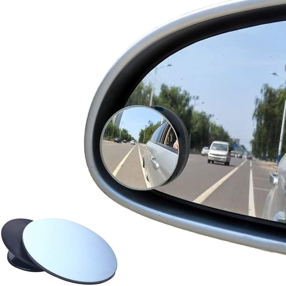 RIONIMA Blind Spot Mirrors,Round Frameless 360 Rotate Sway Adjustable Hd Glass Convex Mirror Maximize Rear View Universal for Car Suv Trucks Traffic Safety - Pack 2