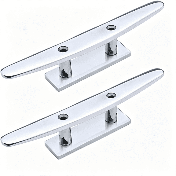 RIONIMA Boat Cleat,Open Base Dock Cleats,4''5''6''8" Marine Dock Cleat,316 Stainless Steel Boat Cleat Rope Cleat with Fasteners for Boats,Docks,Decks,Kayaks (2 Pack,5")