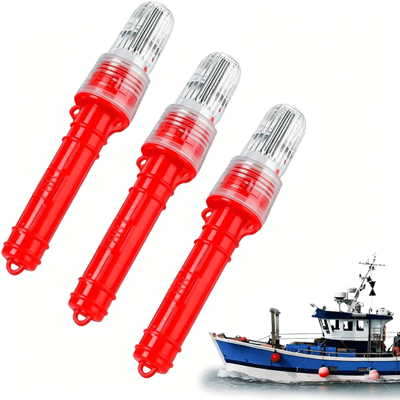 RIONIMA Boat Flares,LED Boat Flares Coast Guard Approved Marine,Upgraded Boat Safety Kit,Waterproof Emergency Signals for Fishing Nets,Buoys and Boats (3PCS)
