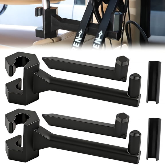 RIONIMA Bow Hanger for Truck,2 Set Archery Hunting Shooting Bracket Headrest Mount,Universal Compound Bow Holder for Vehicle Storage and Hunting Transport