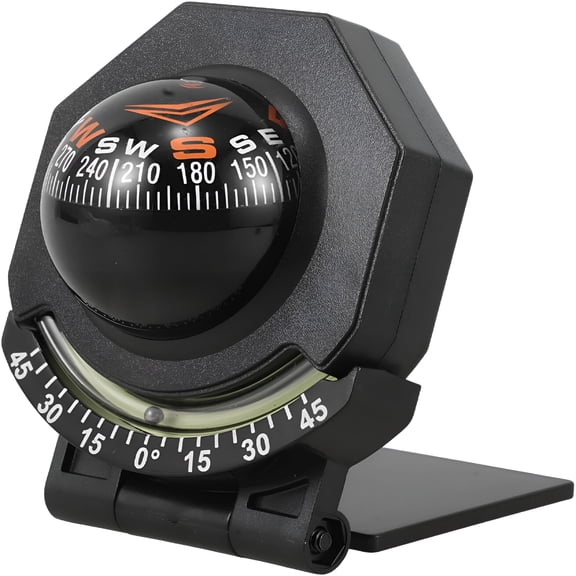 RIONIMA Car Compass Night Vision Ball with Dash Mount Suction Cup, High Precision Auto Marine Compass for Hiking, Boating, and Vehicle Navigation