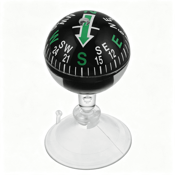 RIONIMA Car Compass for Windshield Suction Cup Compass for Car Dashboard Navigation and Direction Guide Portable Auto for Automotive and Outdoor Travel 2.83X1.49X1.49 in