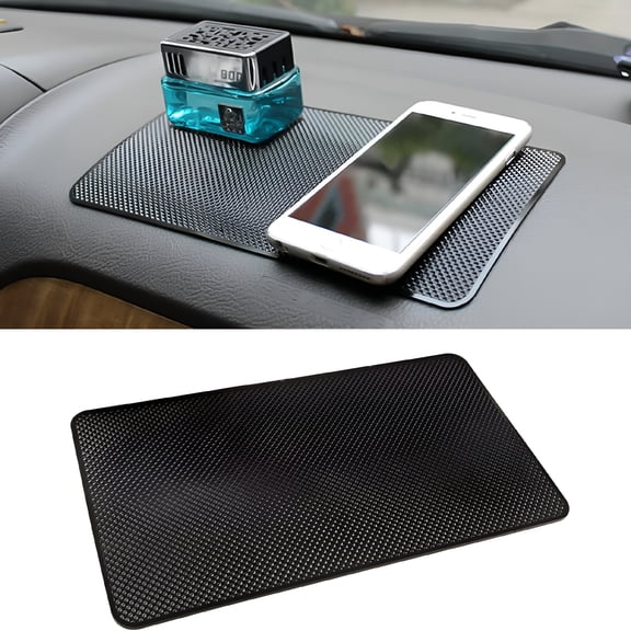 RIONIMA Car Dashboard Anti-Slip Rubber Pad,10.6x 5.9 Universal Non-Slip Car Magic Dashboard Sticky Adhesive Mat for Phones Sunglasses Keys Electronic Devices and More Use (Black/Grid)