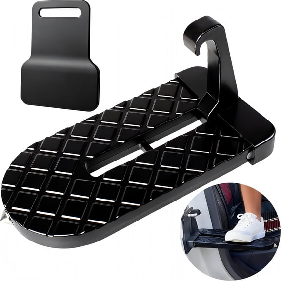 RIONIMA Car Door Step for Car Roof Access,Foldable Non-Slip Ascent Latch Pedal Rack with Scratch Proof Rubber Pad for Universal Cars SUVs Trucks Vans(Black)