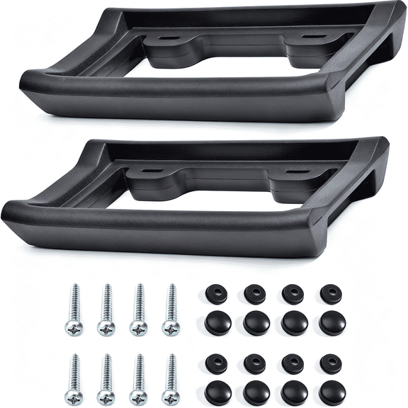 RIONIMA Car License Plate Bumper Guard, 2.3" Thick Universal Mount (2 Pack) | High-Density Construction, Adjustable Mounting Tabs, Fits Standard Us Plates, Includes Hardware Kit