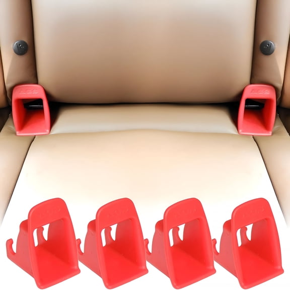 RIONIMA Car Seat Isofix Interface Belt Latch Guide,4Pcs Red Car Seat Bracket Connector