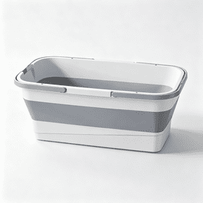 RIONIMA Collapsible Mop Bucket-19L 5.1 Gallon Rectangular Foldable Water Basin with Dual Handles and Reinforced Base-For Versatile House Cleaning Camping Rv Car Washing and Pet Bathing Use