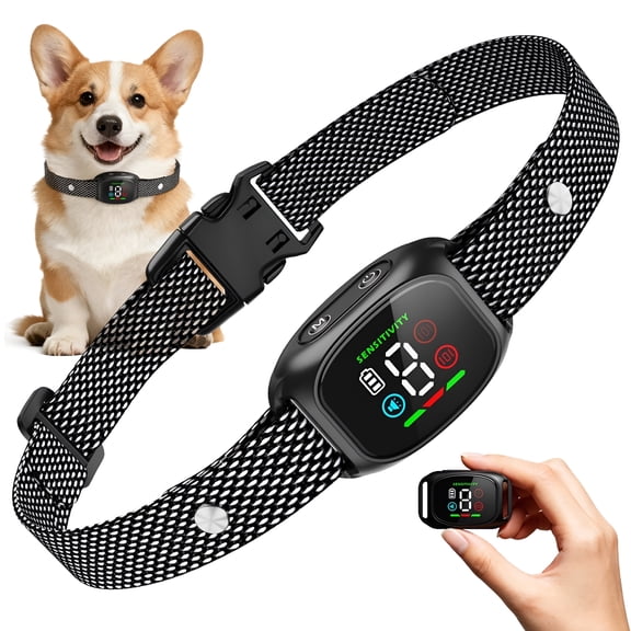 RIONIMA Dog Bark Collar for Large Medium Small Dogs - Rechargeable Anti Barking Training Collar with 5 Adjustable Sensitivity Beep Vibration (Black)