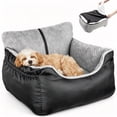 thumbnail image 1 of RIONIMA Dog Car Seat for Small Dogs,Soft Pet Car Travel Home Bed under 25 Lbs,Fully Detachable and Washable Cat Booster Carseats with Storage Pockets and Clip-On Leash Portable Carrier,Black, 1 of 9