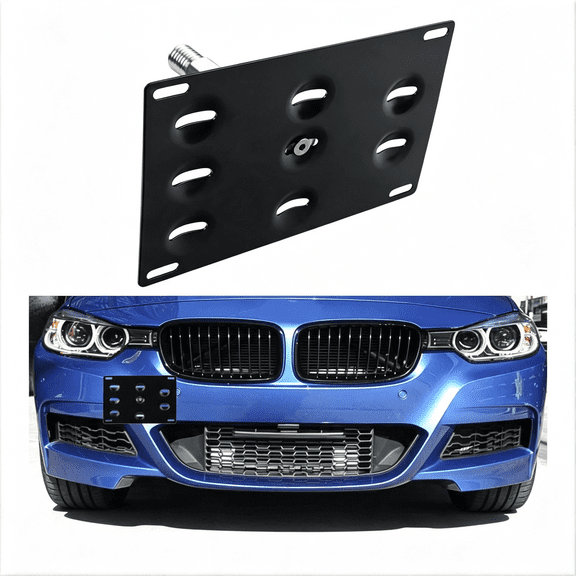 RIONIMA Front Bumper Tow Hook License Plate Mount Bracket Holder Bolt on Compatible with Bmw F22 F30 F31 F32 F33 F36 F10 F11 F07 F25 F26 F15 F16 2 3 4 5 Series