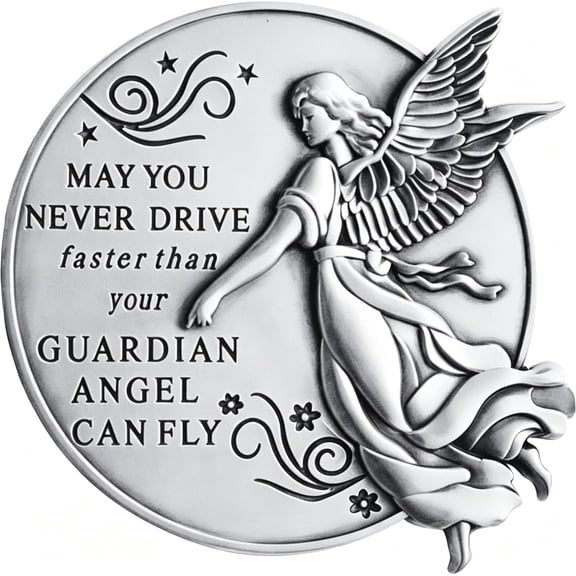 RIONIMA Guardian Angel Visor Clip, Inspirational Driving Reminder for Cars