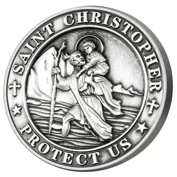 RIONIMA Guardian Angel Visor Clip & Mirror Hanging Accessories, Christian Catholic Gifts for New Drivers, Men & Women | Visor Clips & New Car Accessories