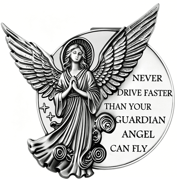 RIONIMA Guardian Angel Visor Clip for Car,Never Drive Faster Clip 2.95 Inch,Drive Safe Inspirational Gifts for Women Men