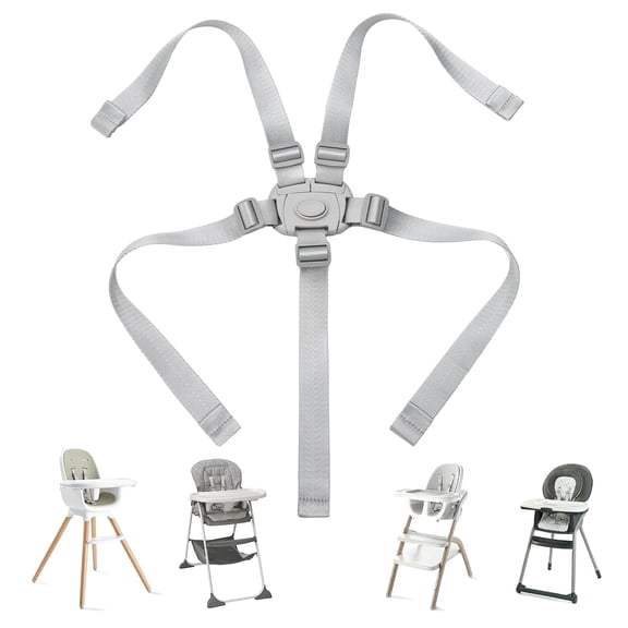 RIONIMA High Chair Straps Compatible Everystep 6 in 1 High Chair Replacement Straps High Chair Harness Fit Highchairs Universal Adjustable 5 Point High Chair Harness Belt Accessories
