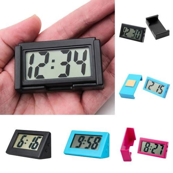RIONIMA Mini Car Clock Car Dashboard Clock Auto Car Truck Dashboard Time Vehicle Electronic Digital Clock Self-Adhesive Bracket Digital Clock