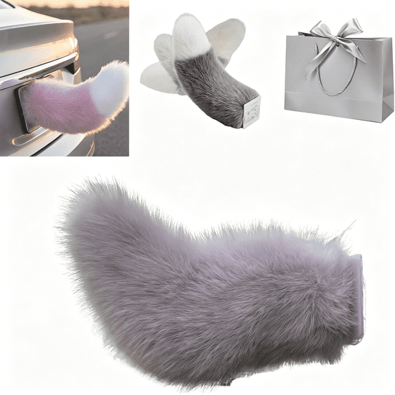 RIONIMA Remote Control Electric Car Tail,Adorable Cat Tail for Car,Rechargeable Plush Animal Moving Tail,Usb Rechargeable,Fluffy Wagging Action,Universal Fit for Auto Trunk Bumper Decoration (#K)
