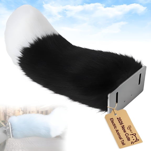RIONIMA Remote Control Electric Car Tail Wagging Plush Fuzzy Ornament for Auto Trunk Bumper,Cute Moving Decoration with Adjustable Speed,Usb Rechargeable Universal Fit Vehicle Exterior Accessory