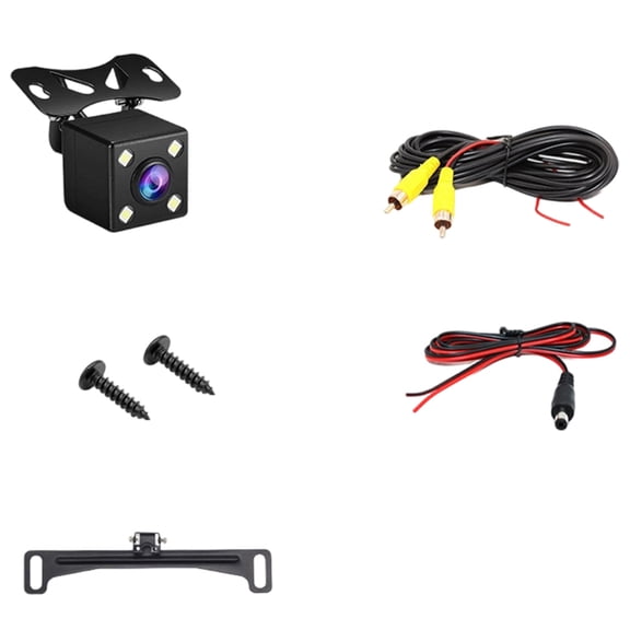 RIONIMA Reverse Rearview License Plate Backup Car Camera - 170 Wide Angle Rear View, Weatherproof Back Up Cam