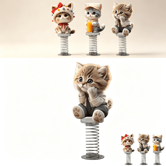 RIONIMA Shy Kitty Bobble,Cute 2D Acrylic Cat Bobbleheads,Shaking Cat Decor for Car Dashboard,Fun Bouncing Shaking Dashboard Decor,For Dashboard Desktop Home,Great Gift for Cat Lovers