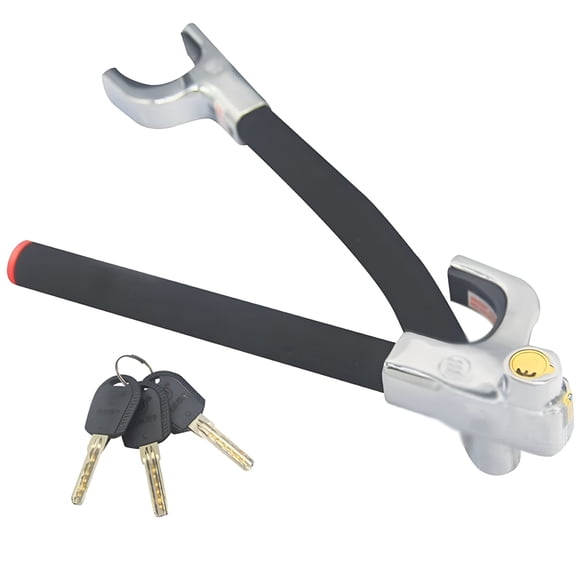 RIONIMA Steering Wheel Lock Anti Theft Device,Car Lock Steering Wheel,Anti Theft Car Device Theft-Locking Devices Foldable Double Hook Locks Universal Fit for Cars,Trucks,Suvs,Vans