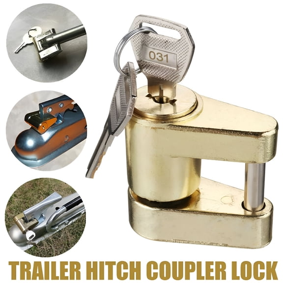 RIONIMA Trailer Hitch Coupler Lock With 2 Keys Hardened Steel Pin For Latch Type Couplers Anti Theft Towing Security Device For Trailers Boats RVs Campers Utility Hauling Equipment Protection