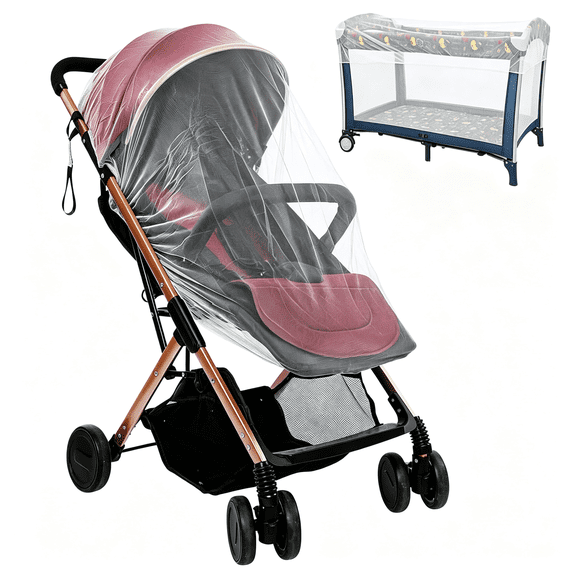 RIONIMA Universal Stroller Mosquito Net,Bug Net Cover for Stroller,Bassinets,Cradles,Playards,Pack N Plays and Portable Mini Crib,Durable Baby Insect Netting Infant Essential (1,White)