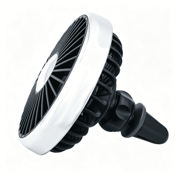 RIONIMA Usb Car Ven Fan with Color Light,360Rotatable Mini Portable Clip on Fans That Blow Cold Air,Car Ac Air Vent Booster Fan Small Cooler Cooling Fan for Vehicle,Van,Truck,Suv,Rv,Utv Cab