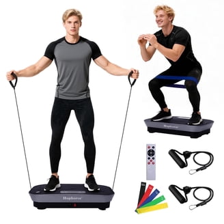 walmart vibration machine LAZY BUDDY Vibration Plate Exercise Machine Whole Body Shaker w/ 2  Resistance Bands, Home Workout Training Equipment 265lbs, Silver main image 1