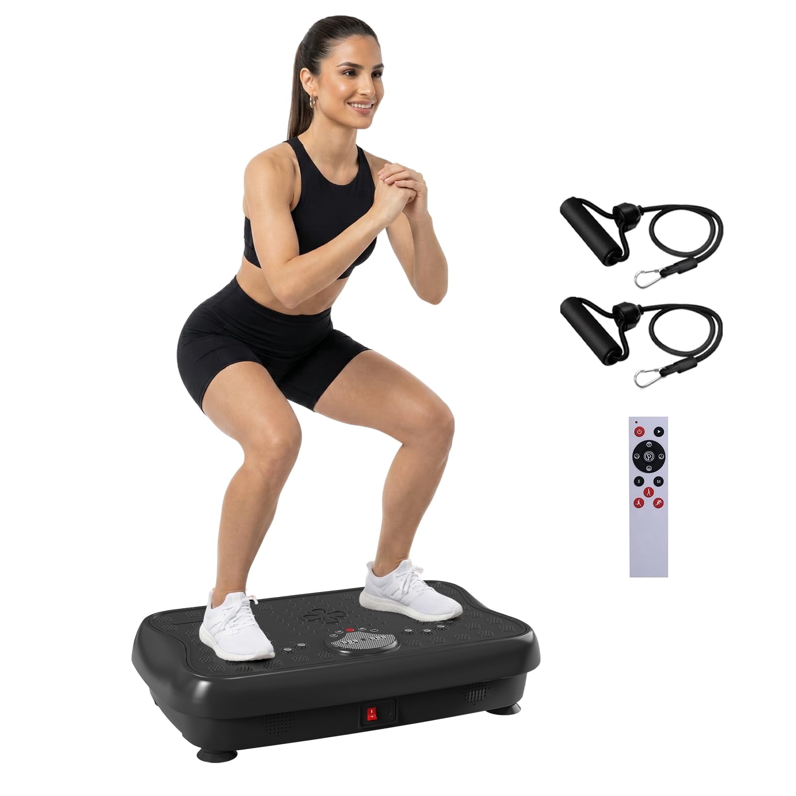 RIORUN Vibration Plate Exercise Machine with 300 Speeds and 150w, 460 lbs,Black