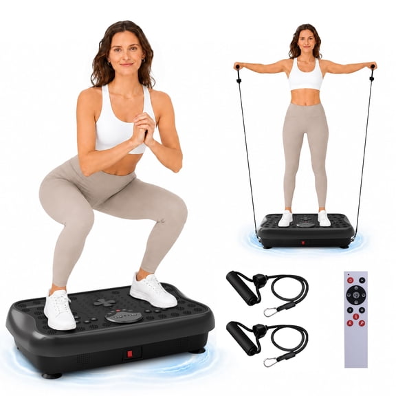 RIORUN Vibration Plate Exercise Machine with 300 Speeds and 150w, 460 lbs,Black