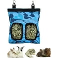 thumbnail image 1 of RIOUSSI Hanging Guinea Pig Rabbit Hay Feeder Bag for Bunnies Chinchillas, Camoblue, 1 of 5