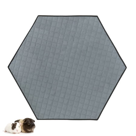 RIOUSSI Hexagon Leakproof Fleece Guinea Pig & Small Animal Bed Liner, Medium, Light Gray