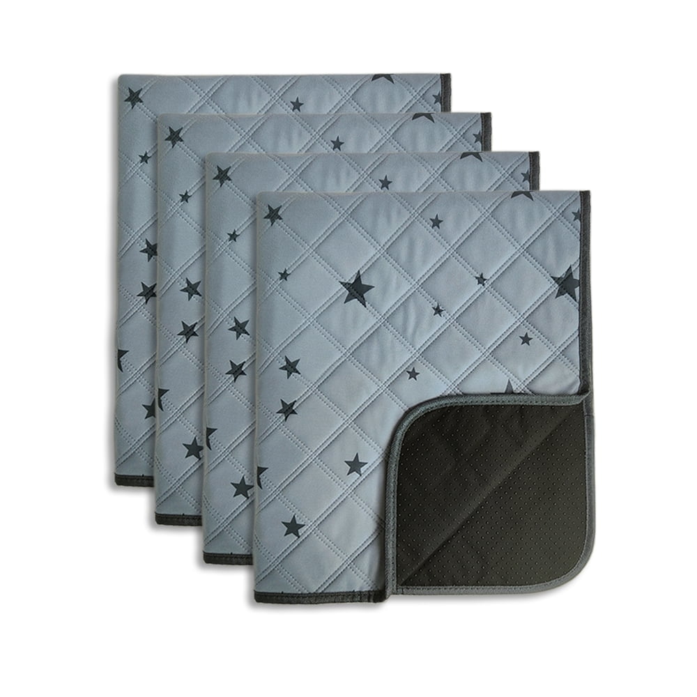 Gray Stars Washable Leakproof Dog Pee Pads, 18"x24" 4-Pack