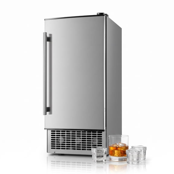 RIOXC Gourmet Top Hat Ice Maker 70 lbs, 15 Inch Built-in Undercounter Machine, Spray Tech for Home Bar & Commercial, ETL